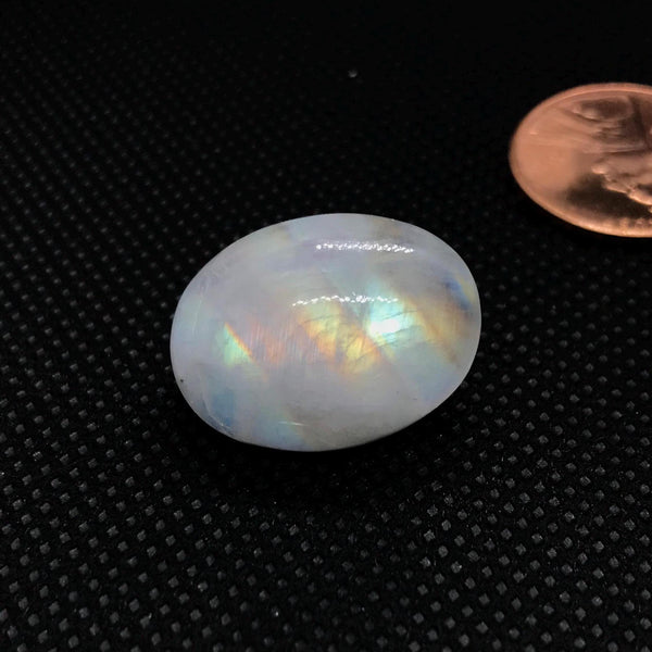 Rainbow Moonstone Oval Cabochon AAA quality 21x15.8mm , Natural 100%( CB-00279)