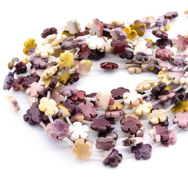 Natural Multi Color Jasper Bead, 15mm Flower Fancy Shape Stone Bead Necklace, Gift For Woman,16 Inch Strand Gemstone Bead For Jewelry Making