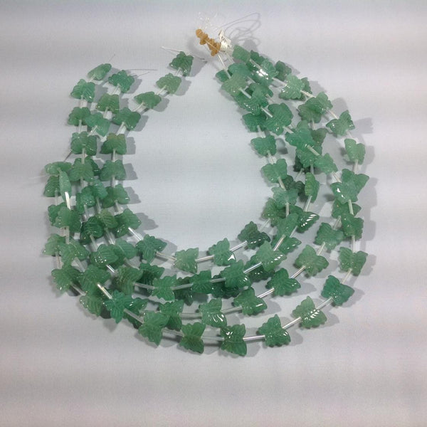 13x16mm Natural Carved Aventurine Bead, Fancy Butterfly Shape Aventurine Bead Strand Necklace, Hand Carving Stone Beads For Jewelry