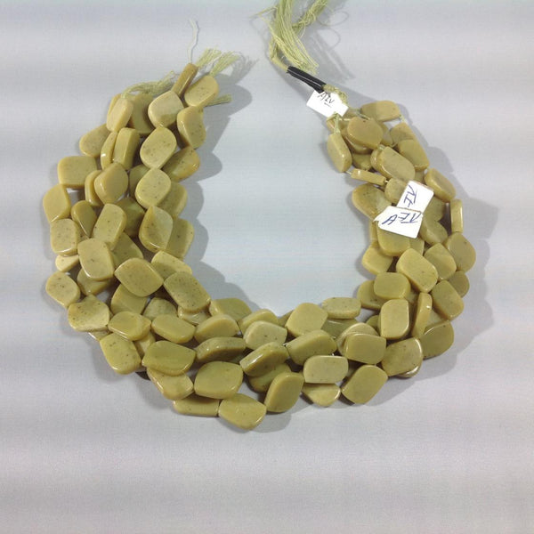 Natural Gaspeite Bead, 20x13mm Twist Fancy Shape Gaspeite Cabochon For Jewelry making, Loose Smooth Plain Beads For Necklace