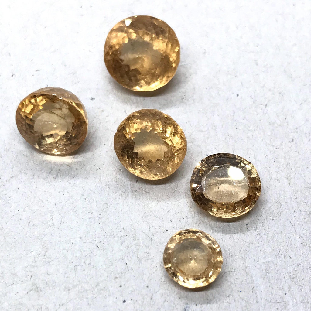 100% Natural Very Rare Yellow Topaz Gemstone,7 to 11mm Round cut Topaz For Ring/Pendant, Loose cut Topaz Stone November Birthstone (# G-138)