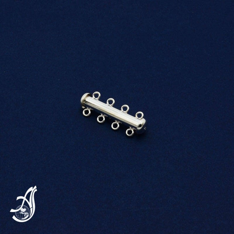 Ring tube Clasp, 925 Sterling Silver Clasp For Necklace, 8 Strand tab Jewelry Connector, 1 Piece in a Package (AYS-TC-4)