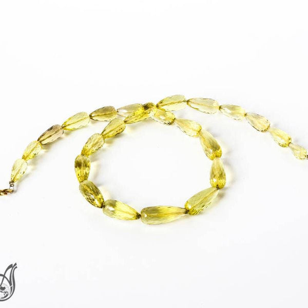 Natural Citrine Bead, 7x14mm - 8x19mm Briolette Citrine Faceted Gemstone Bead Strand,Full Luster Lemon Citrine jewelry, 16" Strand Necklace
