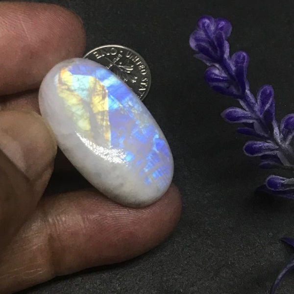AAA Natural rainbow Moonstone, Large Oval Moonstone Cabochons For Pendant, Blue fire Large Moonstone For Jewelry making, June Gemstone