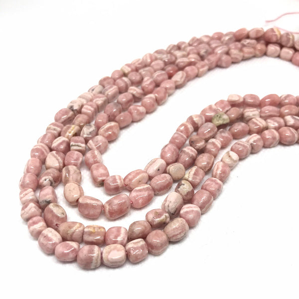 5.5mm Rhodochrosite Tumble Stone Bead, 16 Inch Strand