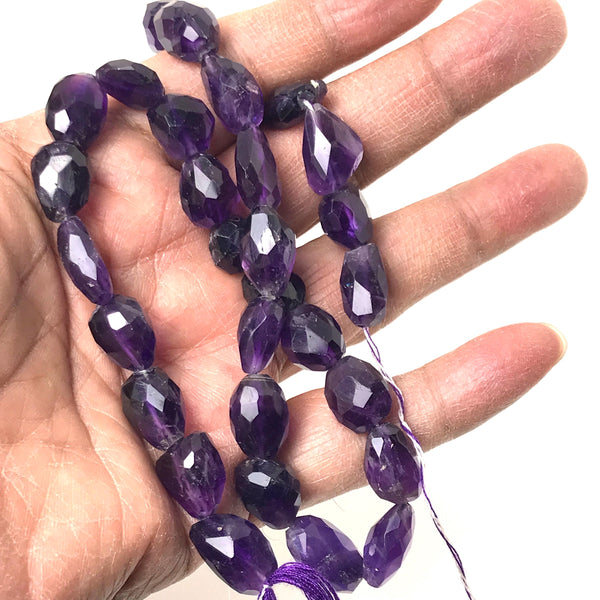 Natural African Amethyst Beads, 11x17mm to 12x17mm nuggets Gemstone For Jewelry Making, Dark Purple Amethyst February Birthstone Jewelry