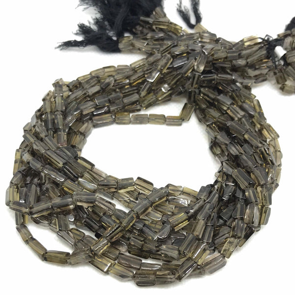 Natural Smokey Quartz Bead,4x8mm Faceted Quartz Gemstone For Making Necklace, 15 " Brown Gemstone Bead Strand, June Birthstone Beads (#1247)