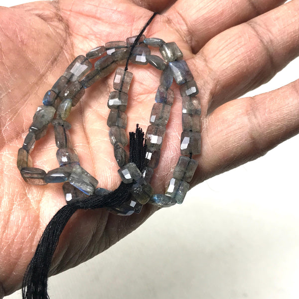 Natural Labradorite Bead, 6x7mm Rectangle Labradorite Gemstone For Jewelry, Loose Labradorite Cabochons Bead Strand, 15 Inch Strand Necklace