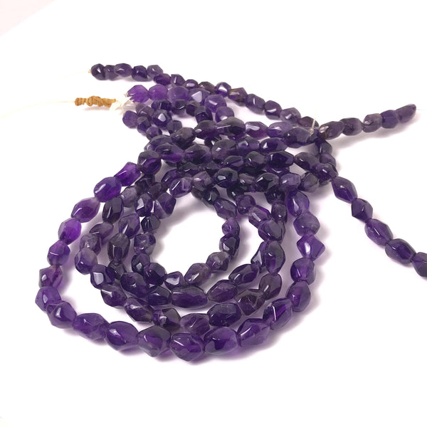 Amethyst Bead Necklace, 11X14 To 12X7MM Tumble Amethyst Gemstone For Jewelry Making,February Birthstone, Smooth Amethyst Bead Strand,14 Inch