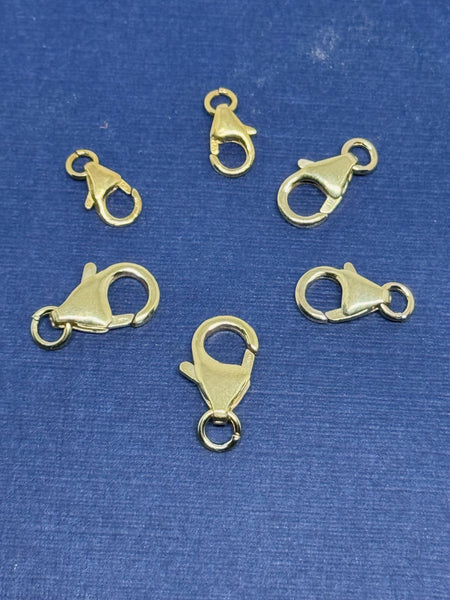 14k Gold Filled Lobster Clasp, Gold Clasps For Keychains, 925 Sterling Silver, 12mm Gold Lobster Clasp (Package of 6 Pcs ) AYS-PCGF-2