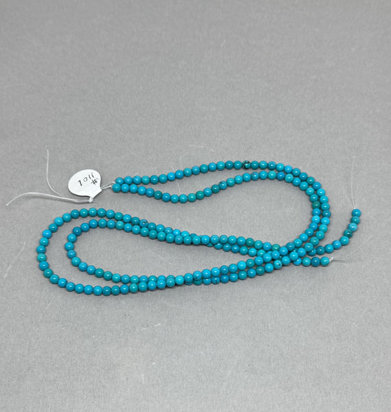 100% Natural Turquoise Beads, 2.7mm Turquoise Bead Necklace, Smooth Blue Turquoise For Jewelry Making, Gift For Women,15 Inch Strand (#967)