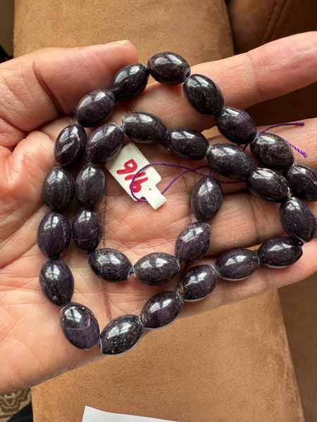Natural sugilite Beads, 10x14mm oval sugilite Cabochon Beaded Necklace, 16 Inch Purple Gemstone Bead Strand, High Quality Bead (#916)