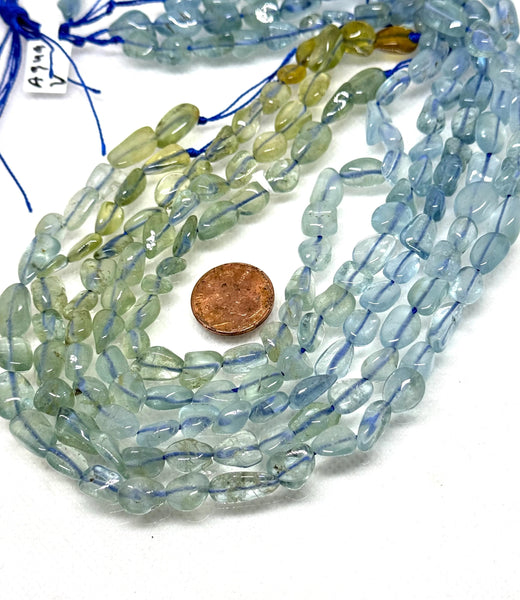 Natural Aquamarine Beads, 7x7mm to 8x8 mm plain shaded Aquamarine Beads, Aquamarine nuggets Beads For Jewelry Making, 16 Inch Strand Beads