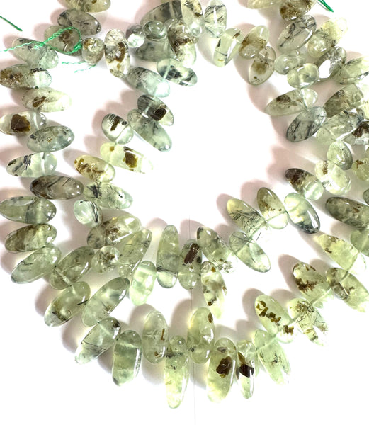 Prehnite Beaded Necklace, 15x18x8mm Tumble Prehnite Gemstone Beads, 100% Genuine Free Form Prehnite Cabochons For Pendant/Jewelry Making