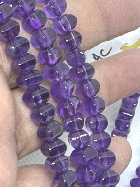 Natural Amethyst Beads, 6.5 mm, melon shape gem Stone Necklace, African Amethyst Gemstone Bead,rare, hard to f Bead For Jewelry Making #1457