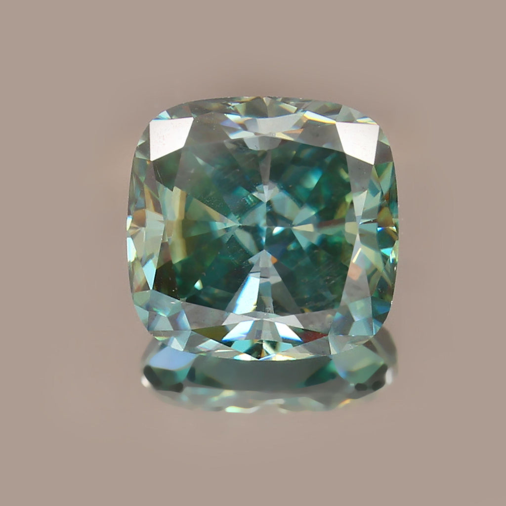 11ct Green Moissanite Stone, Cushion cut Moissanite For Wedding and engagement Ring, 14x13.5x7.70mm Loose big Gemstone for jewelry