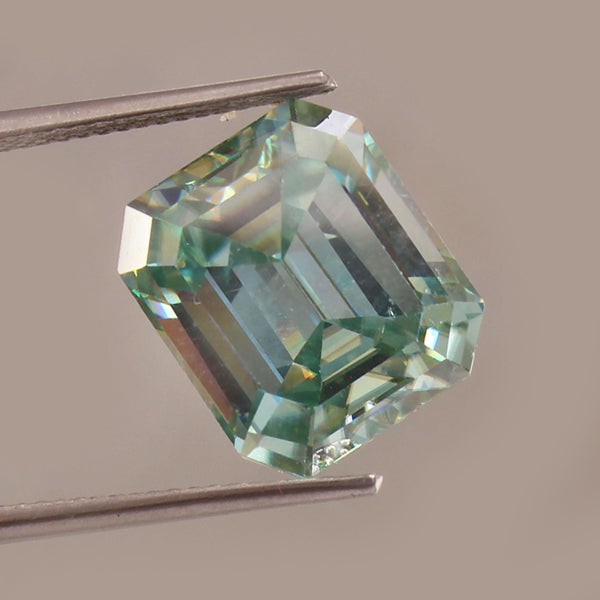 Emerald Cut Green Moissanite gemstone,13.54x11.50x7mm 9.35 CT. Loose Big Gemstone Moissanite For Engagement Ring or custom Jewelry Making