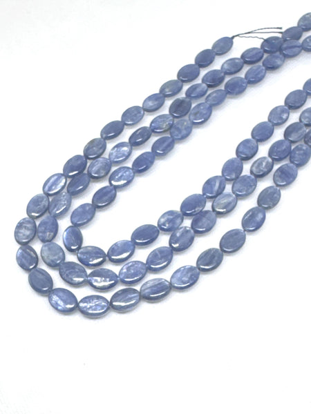 Natural Kyanite Bead, Smooth Kyanite beads Necklace, 10x14mm Oval Kyanite Blue Gemstone For Pendant/Necklace, 16 Inch Bead Strand