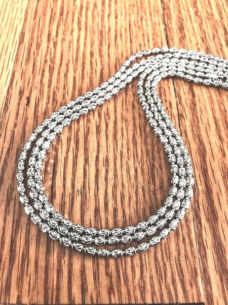 Silver Barrel Chain Necklace, 925 Sterling Silver,Barrel Link Chain, Gift For men and women, Silver Chain Necklace 16-20 inch, Italian Chain