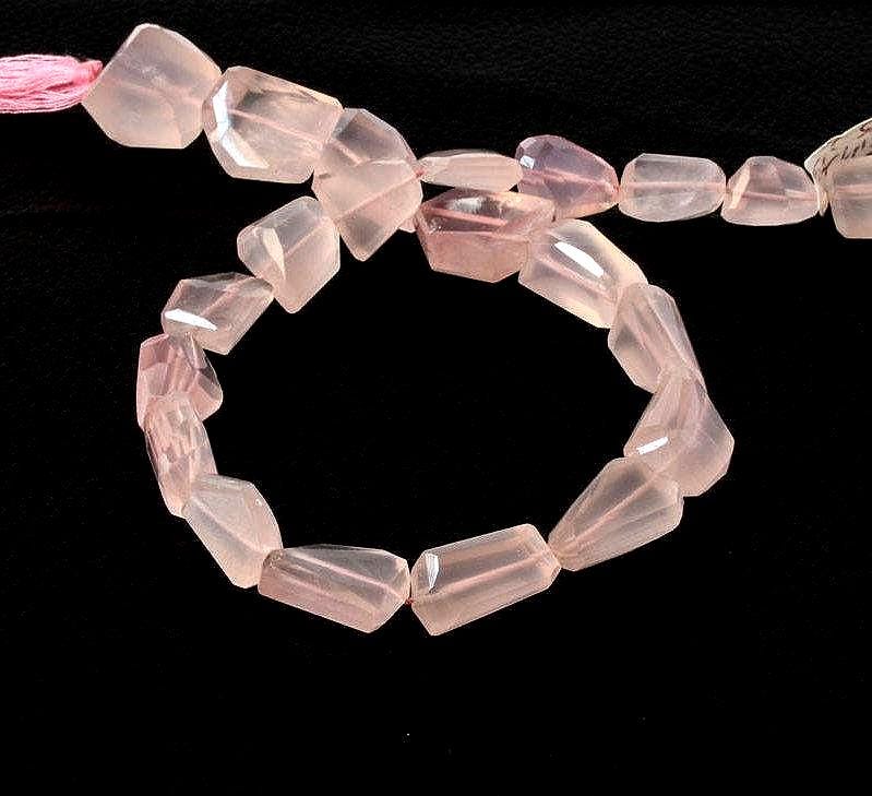 AAA Quality Natural Rose Quartz Bead, 10 - 18mm Tumble Shape Quartz Bead Necklace, Faceted Nuggets Beads, January Birthstone Jewelry