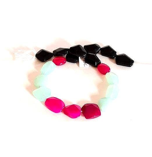 Natural Multi Color Chalcedony Beads, 16x20mm Tumble Chalcedony Gemstone Bead, Red, Green & Black Gemstone, 16 Inch Strand Bead ( #925)