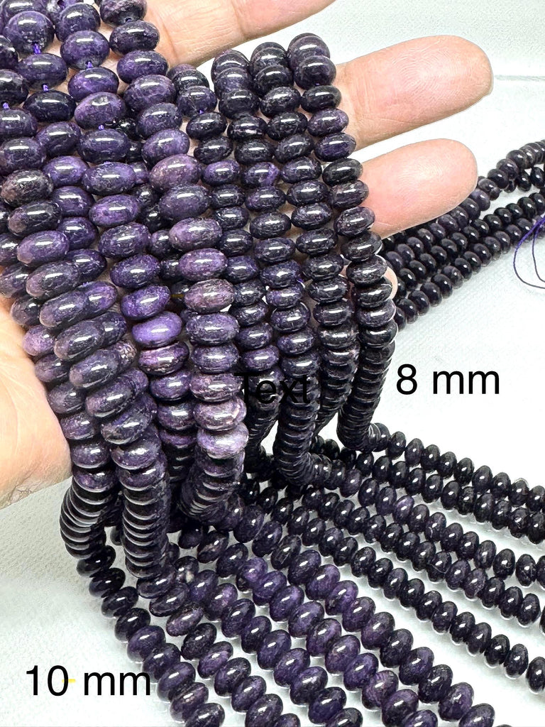 10 and 8 mm 100% Natural Sugilite,Rondelle Beads,Necklace,High quality,,Purple ,best Color,,healing properties,Creative Gift for her #1225-E