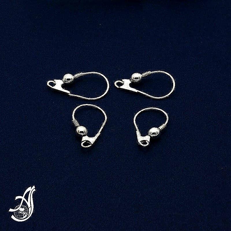 925 Sterling Silver ear Wire With Coil Bead, Best Quality Silver Finding, Pack of 4 Piece (AYS-EW8)