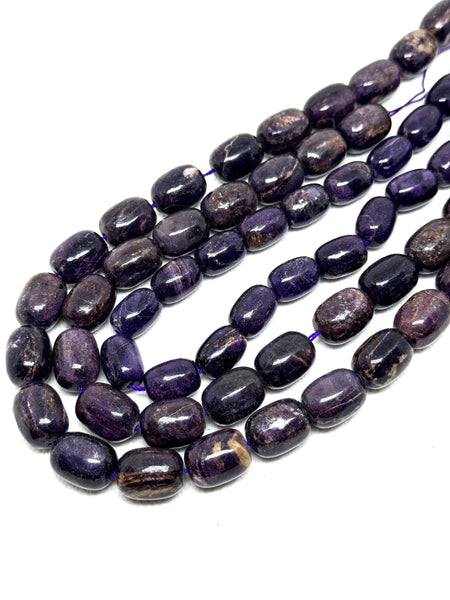 Natural Sugilite Oval Beads, Purple Gemstone Necklace Strand (18.4x15.6mm)