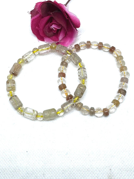 AAA Natural Rutilated Quartz Bracelet, Quartz Bracelet, Gemstone Bracelet For men and women Healing Bracelet (AYS-JB0072)