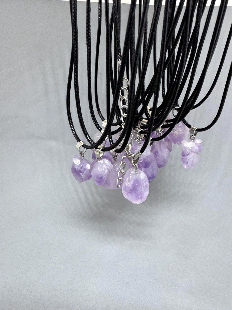 Irregular Amethyst Necklace Crystal Natural Purple Stone Quartz Pendant Amethyst Rock healing Necklace