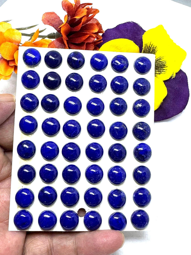 9 mm Lapis Lazuli Cabochons, Round Shape Lapis Lazuli, Blue Gemstone, September Birthstone, 100% Natural Gemstone For Jewelry(CB-00332-Lapis