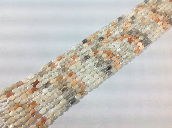 Moonstone  Oval Plain,Peach,Gray,white- Multi color  5.8x8 mm 14 inch full strand,worth the money,100% Natural