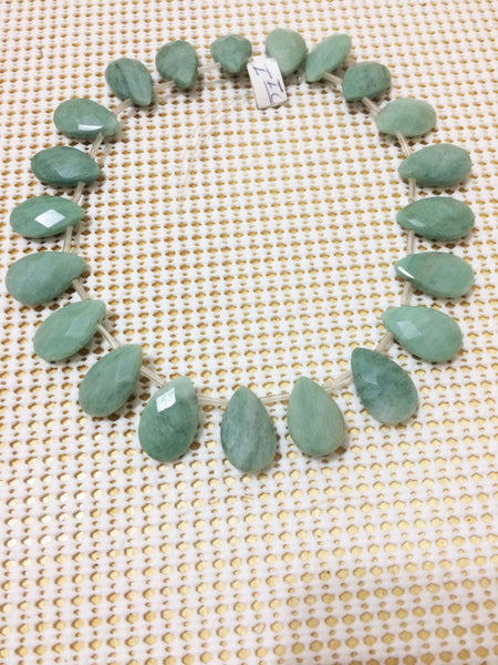 Amazonite Pear shape faceted , side drill 16x25 mm  in All 21 pcs 16 inch Ful lstrand bead 100% Natural,