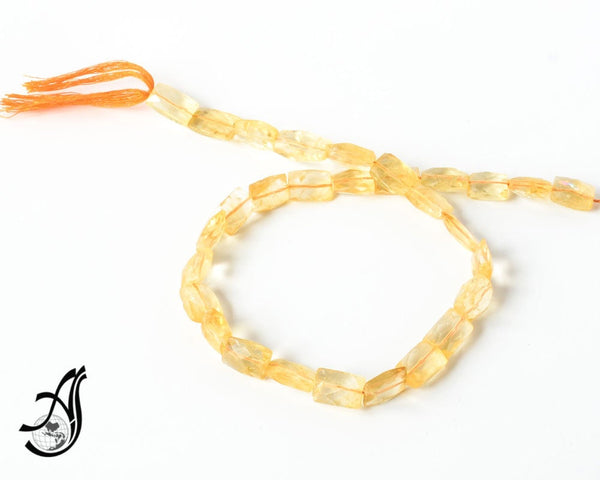 Citrine Octagon Faceted 8x11 to 8x15  mm appx.14 inch full strand,Yellow,streight drill