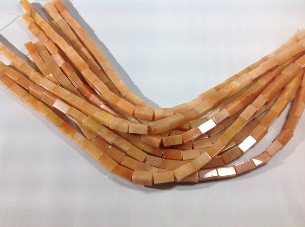 Aventurine Peach color Plain Box Top drill 8x16 mm