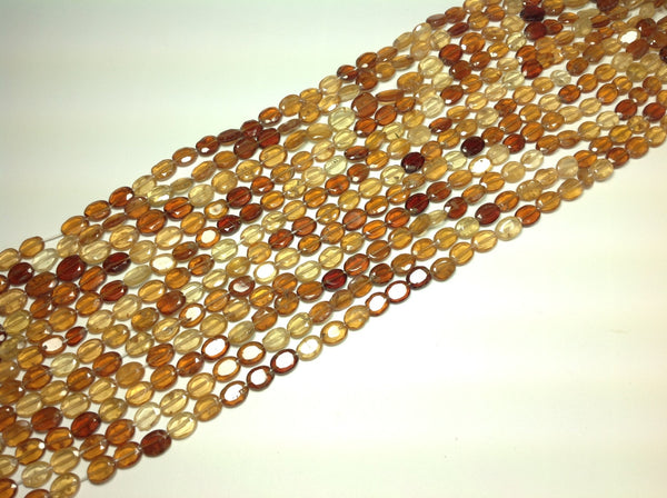 Hessonite Garnet Bead, Natural Garnet Necklace, Gift For Her, 6X8MM Faceted Garnet, January Birthstone, 14 Inch Strand Bead