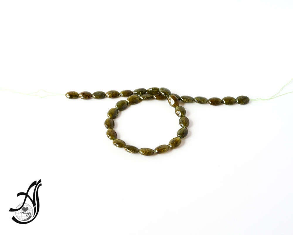 Tsavorite ( Malian Green Garnet 10x13 mm)Appx. 16 inch,Unusal & creative.