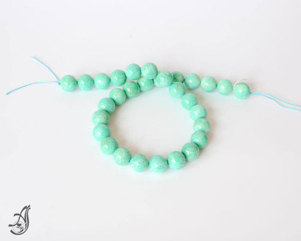 Amazonite  Round Plain 14mm Unusal N creative. Beautiful N attractive color