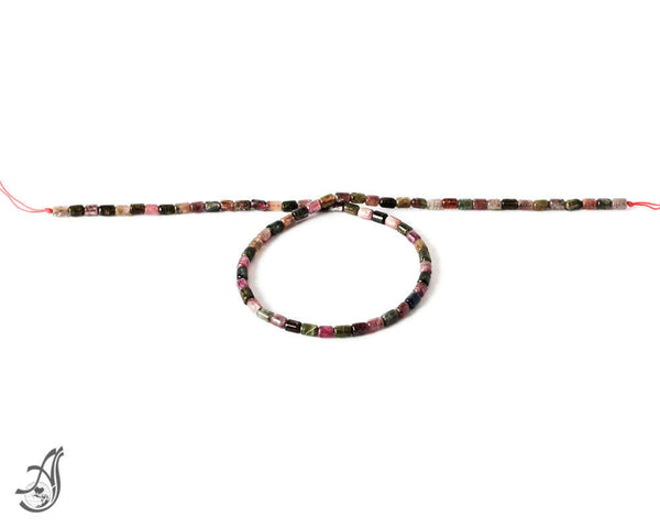 Tourmaline Barrel Plain 4x6mm Multi color decent quality 14 inch full strand.One of a kind,100% natural Earth mined.