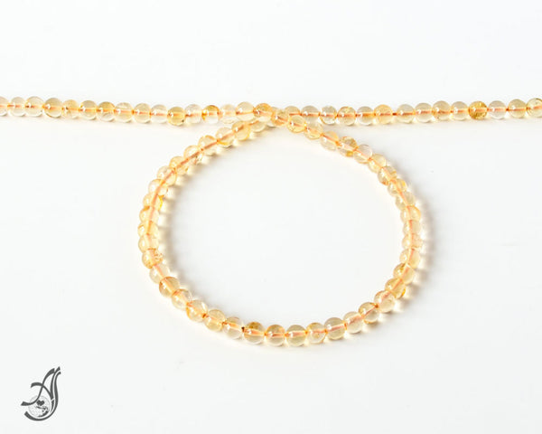 Citrine Round Plain 5 mm appx.15 inch full strand,Yellow