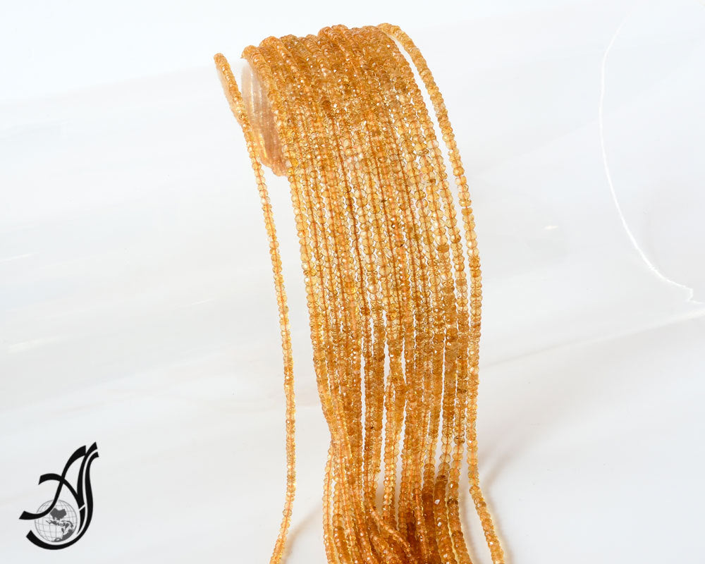 Citrine Israeli Fact.Roundale 3mm appx.-AAA Best Quality, 14 inch full strand,Yellow,Nice Lay out.