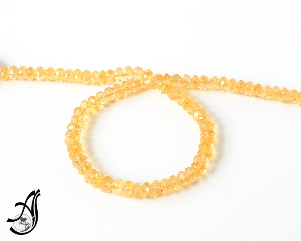 Citrine Faceted Roundale 8mm, 15 inch full strand,Yellow,