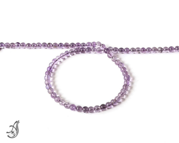 Amethyst Round Plain 5mm mm appx.15 inch full strand,Purple,Fine Luster