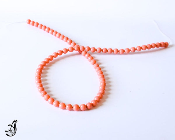 Coral Round Plain 4mm, 15 inch full strand,Nice attractive color