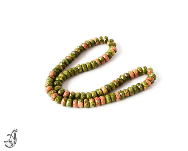 1 Unikite Facetted Roundale 8mmAAA quality 14 inch full strand.One of a kind,100% natural Earth mined.