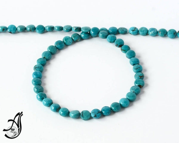 Turquoise Coin Faceted 6mm Exceptional100% Natural earth mined, 15 inch, very creative for various designs.Exceptional