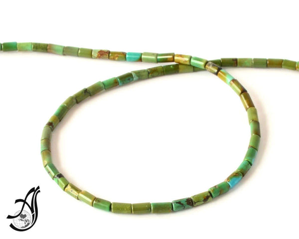Turquoise Plain Tube 3.5x8 mm 15 inch appx.,  100% Natural earth mined, very creative