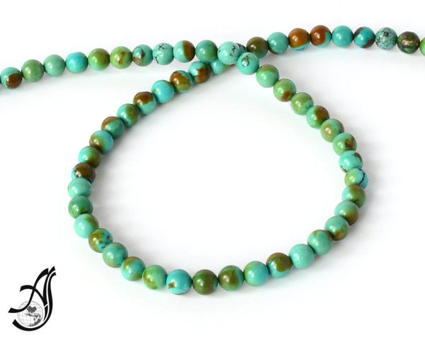Turquoise Round Plain 6 mm  100% Natural earth mined, very creative