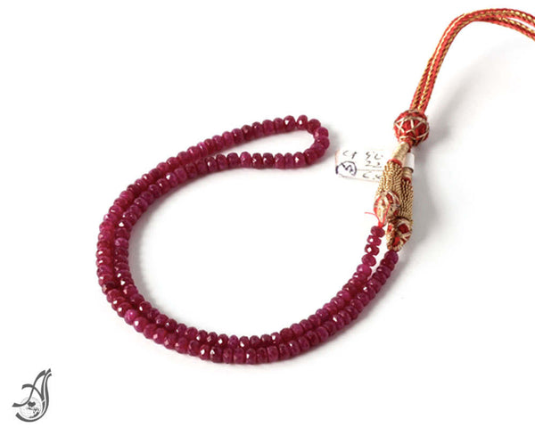 Ruby Faceted Round 1 Strand.Necklace, 4 mm appx. adjustable length 16 to 22 inch ,Beautiful Red.Reday to wear