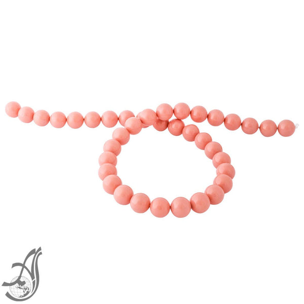 Pink  Coral Plain Round 8 mm appx.,Nice attractive color,16 inch full strand.